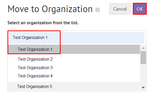 Step 3: Select an organization