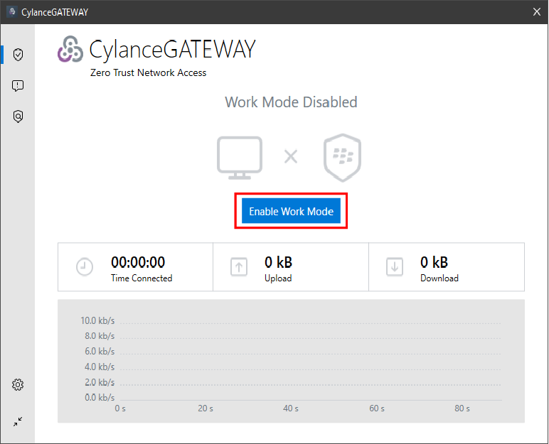 Screenshot of the cylance gateway window after installation
