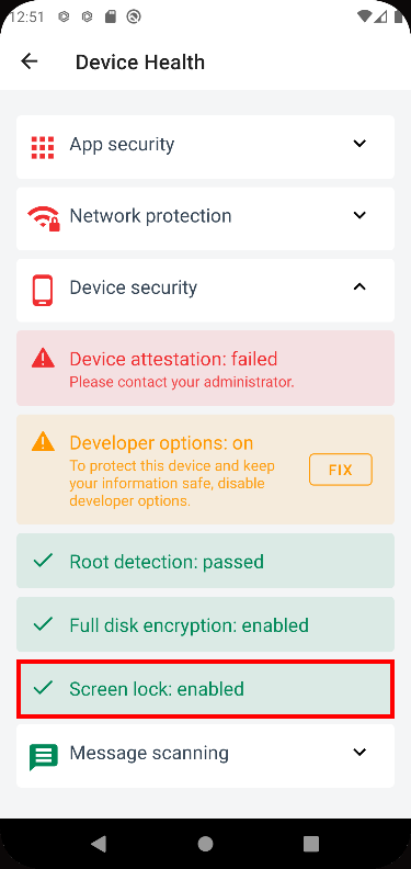 Screen lock threat resolved