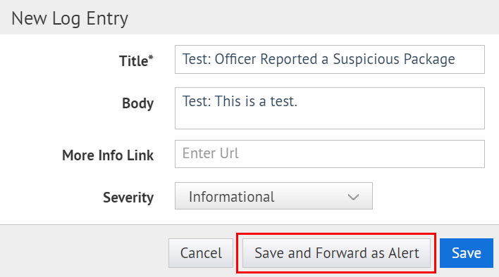 Step 8: Save and Forward as Alert