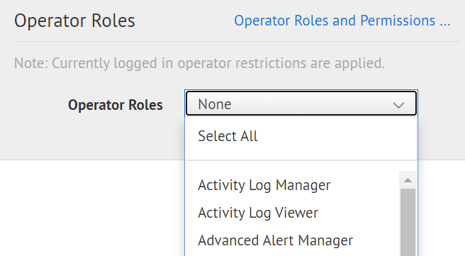 Step 4: Select operator roles