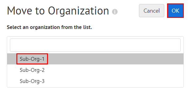 Step 3: Select an organization