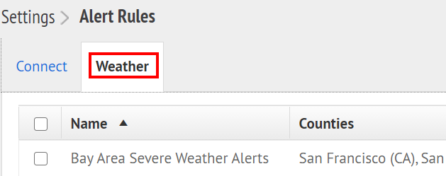 Step 3: Click the Weather tab