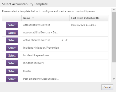 Select an accountability template