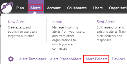 Step 1: Click Alerts then Alert Folders