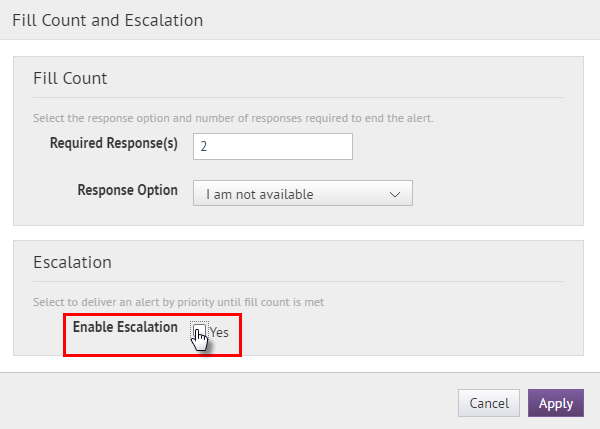 Step 8: Select the Enable Escalation option