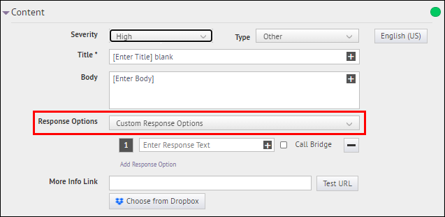 Step 4: Select response options