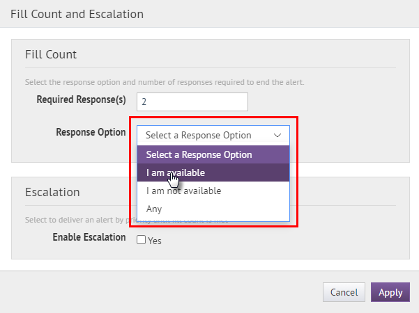 Step 7: Select response options
