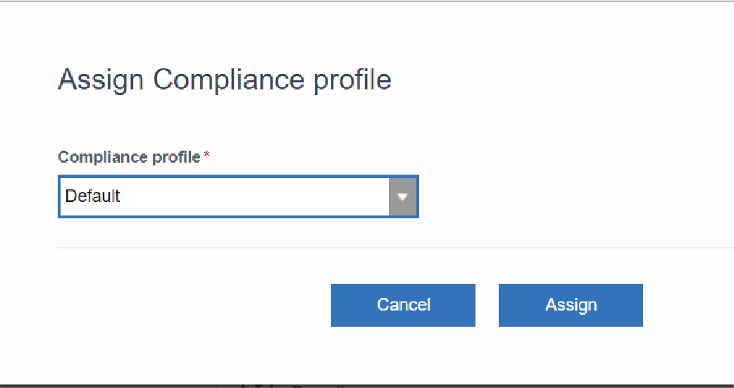 This image shows how to assign a compliance profile