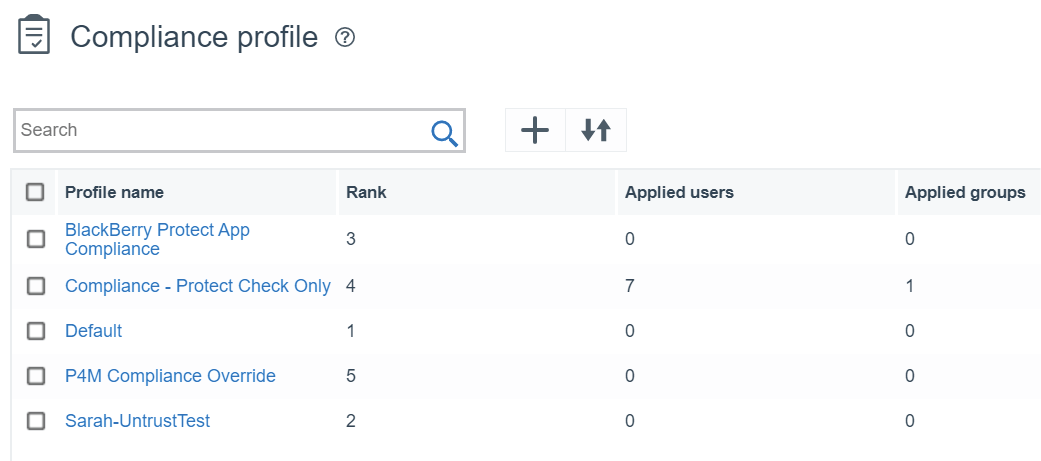 this image shows the compliance profile page