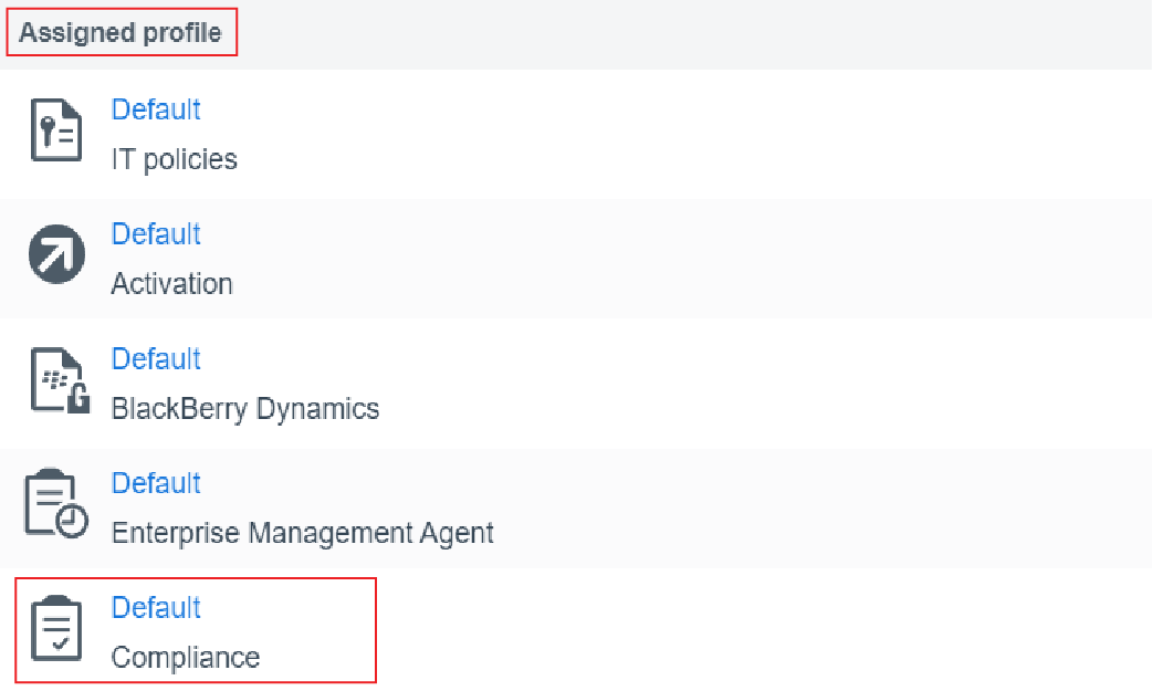Screenshot of compliance profile successfully assigned