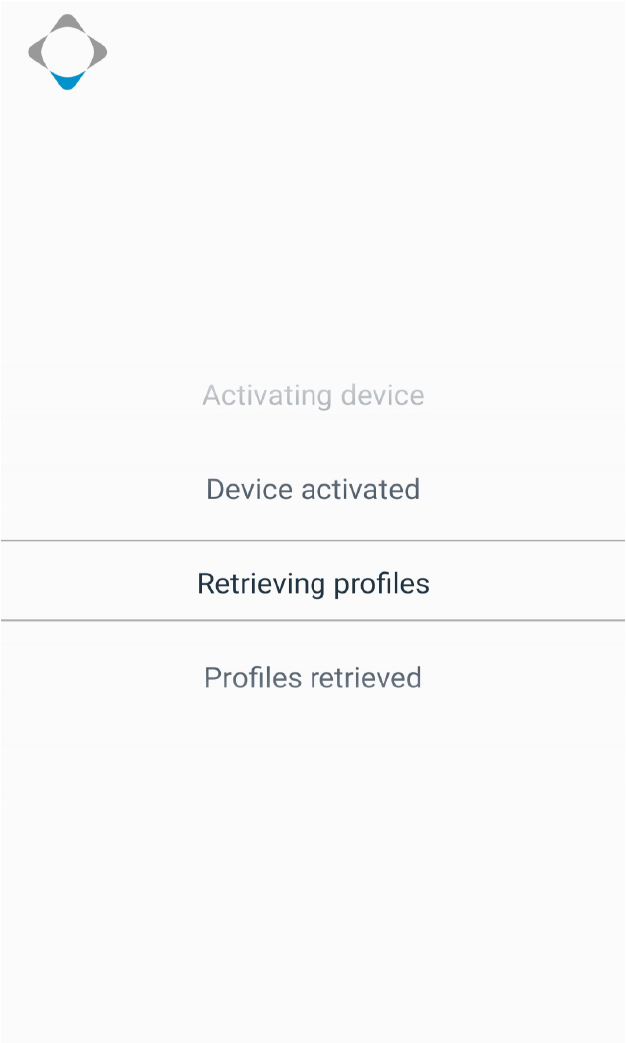 Screenshot of the device activation screen on a device