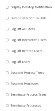 Screenshot showing examples of remediation actions
