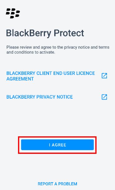 BlackBerry Protect license agreement and privacy notice