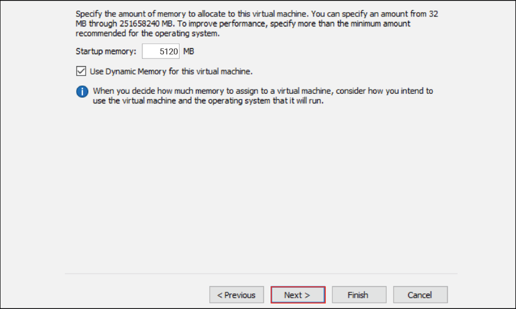 Screenshot of the Assign Memory screen