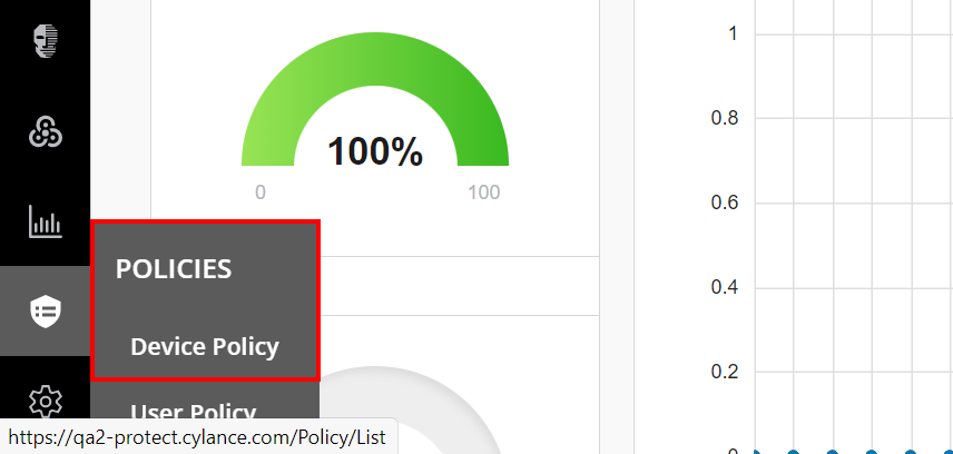 Device policy option under policies tab