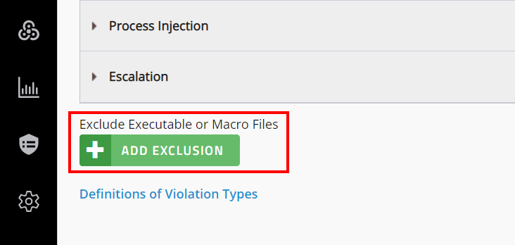 Add exclusion button