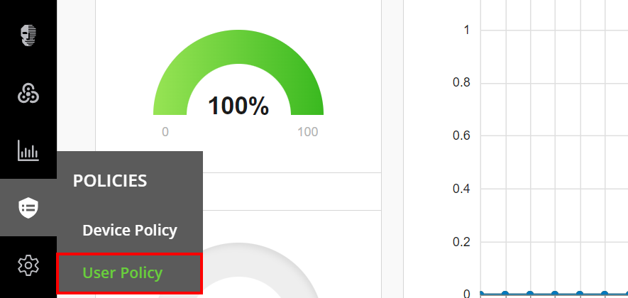 Policies menu with User Policy option