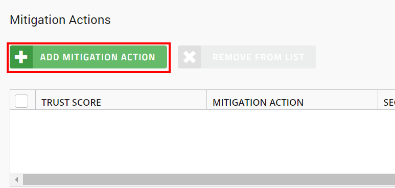 Add Mitigation Action button