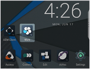 Screenshot of BlackBerry Work icon on the homescreen