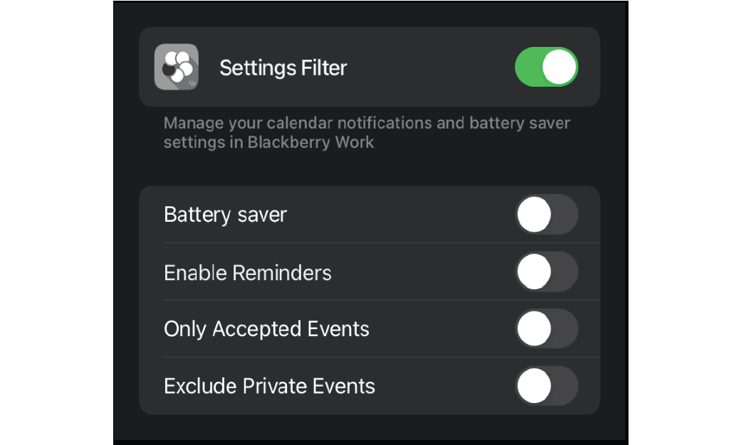 Image of BlackBerry Work iOS support for focus modes