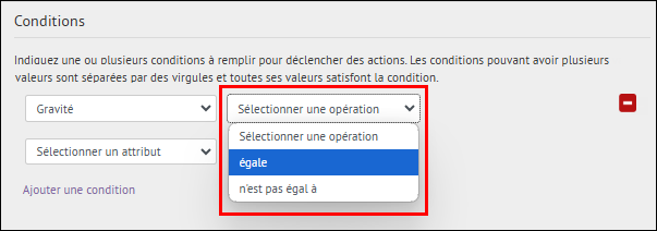 Étape 8 : Sélectionnez une opération