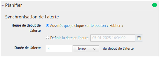 Étape 10 : Définir une heure de début et une durée