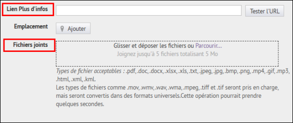 Étape 6 : Ajouter une URL ou une pièce jointe