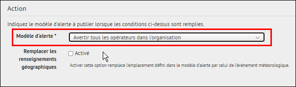 Étape 11 : Sélectionner et alerter un modèle