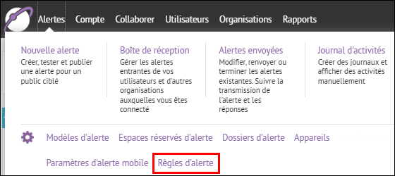 Étape 2 : Cliquez sur Règles d'alerte