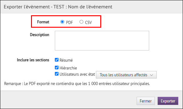 Étape 5 : Sélectionnez un format