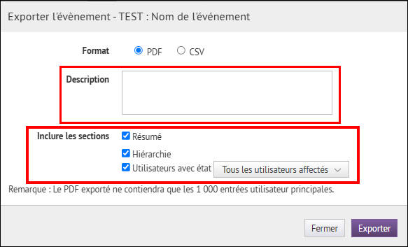  Étape 6 : Sélectionnez les sections