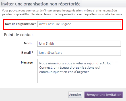 Étape 4 : Saisissez un nom d'organisation