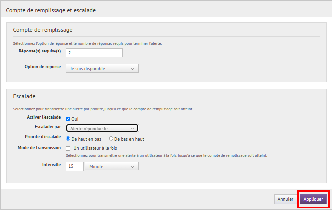 Étape 12 : Cliquez sur Appliquer