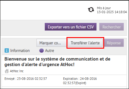 Étape 4 : Transférer une alerte