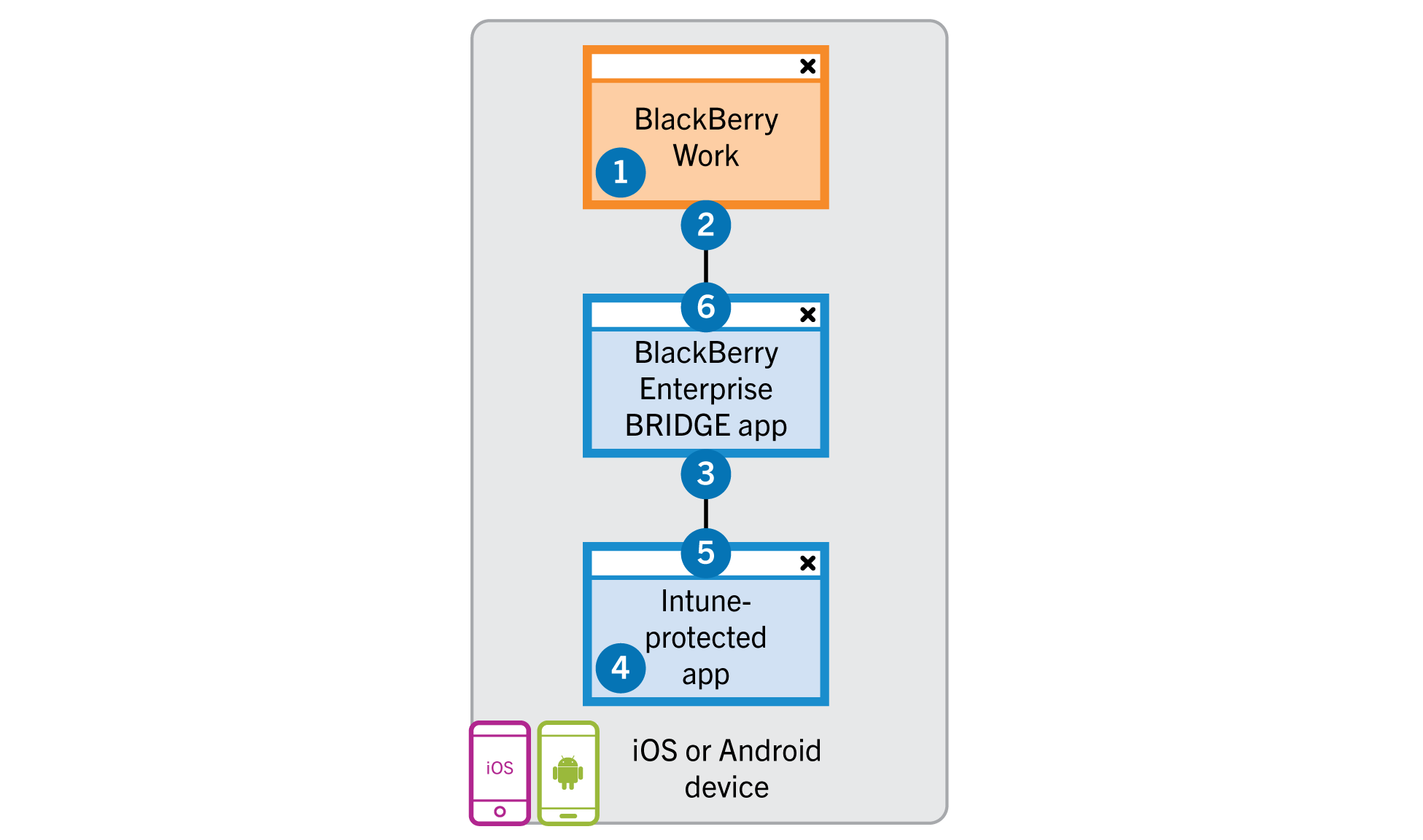 Data flow: Using the BRIDGE app