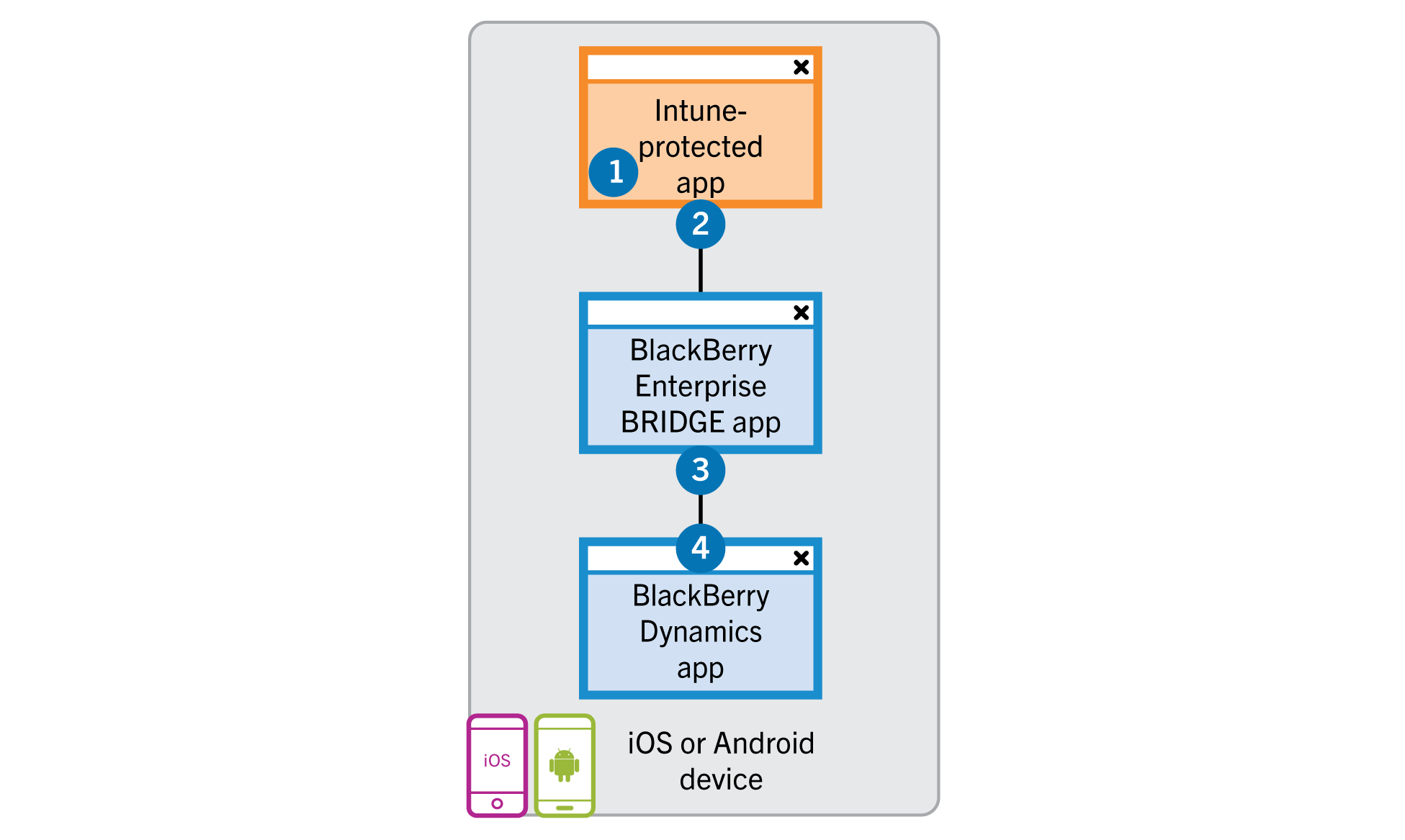 Data flow: Using the BRIDGE app