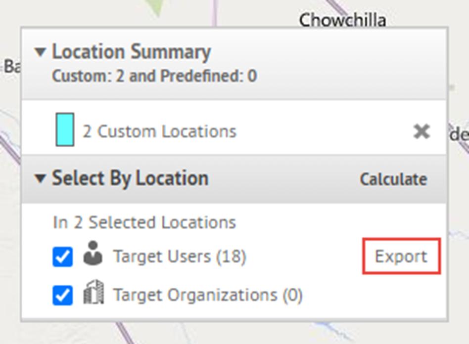 Export targeted users