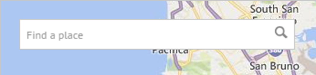 The Find a place search field