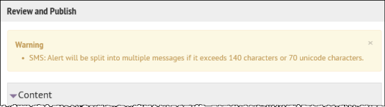 Help text on the Review and Publish screen
