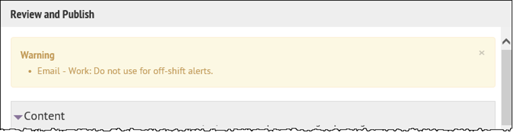 Targeting help text on the Review and Publish screen