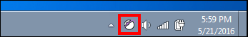 The Globe icon shown in the system tray