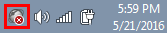 The Alert icon shown in the system tray