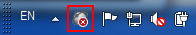Grey globe - client is not connected