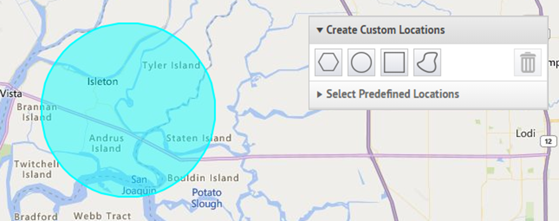 Dessiner un emplacement personnalisé sur la carte